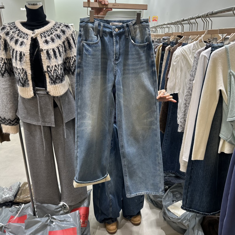 PART3東大門直郵女裝新品真品熱賣時尚推薦牛仔褲加絨抓絨Part.3牛仔褲圖色1