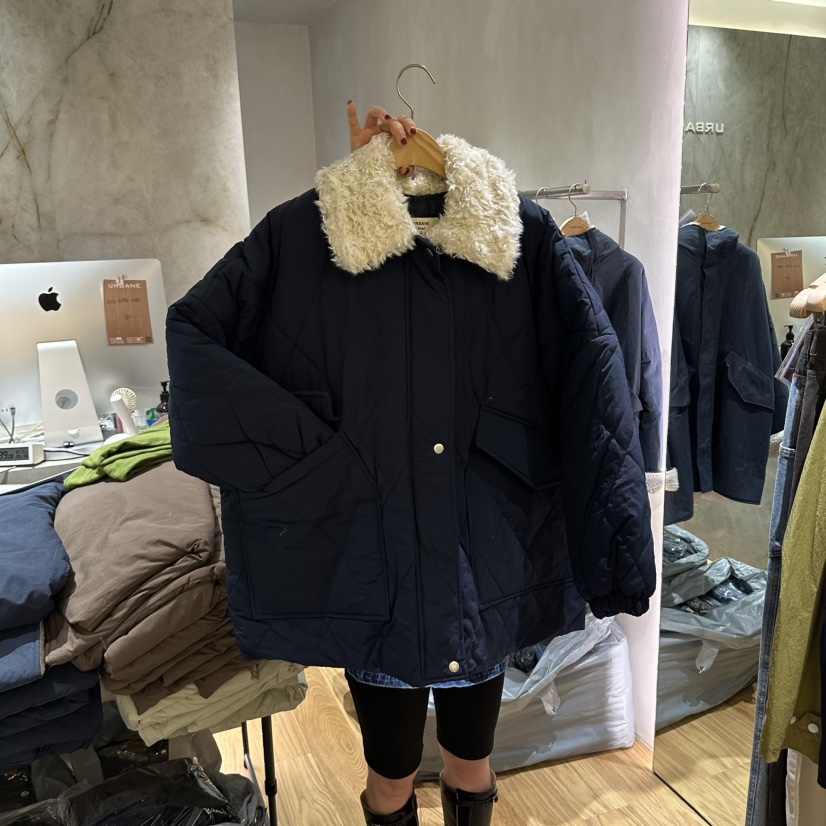 URBANE-P東大門實拍女裝新品時尚推薦人氣休閑短款棉服絎縫URBANE-P短款棉服圖色3