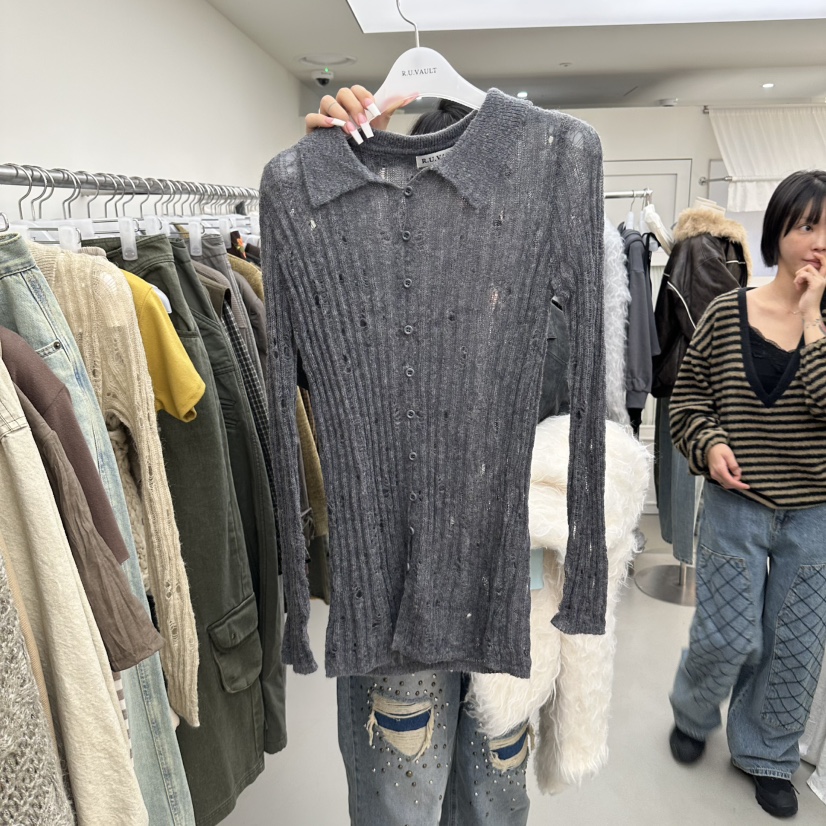 R U VAULT東大門實拍女士新品熱賣真品推薦人氣針織衫復古R U VAULT針織衫圖色1