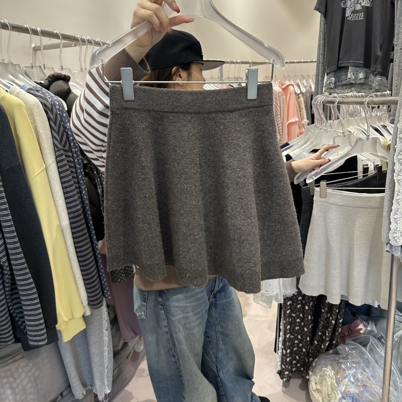 MIMME/LOOKK東大門實拍女士新品推薦時尚真品短裙針織裙MIMME/LOOKK短裙圖色2淺棕色