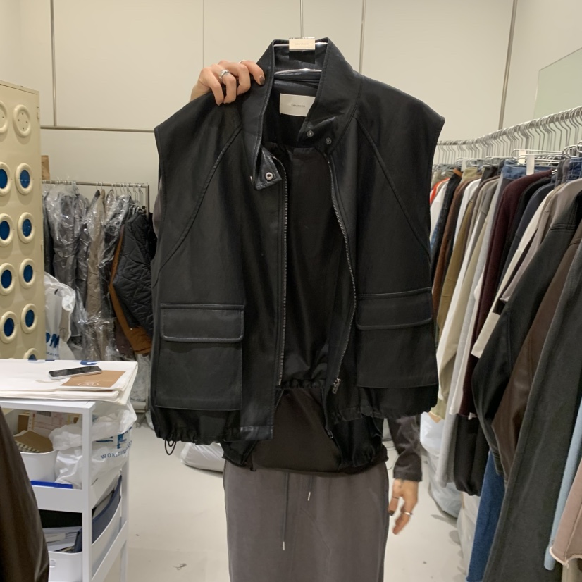 BANY ANCO東大門代購女裝新品熱賣人氣推薦休閑馬甲口袋BANY ANCO馬甲圖色2黑