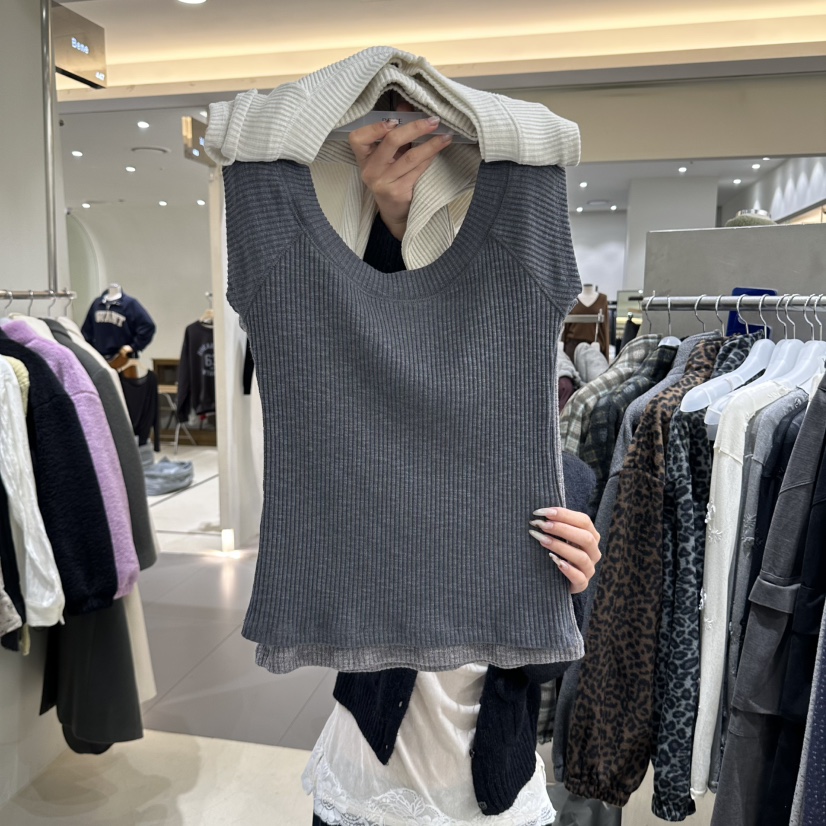 BENE韓國代購女士新品人氣推薦時尚真品熱賣休閑T恤圓領SHOP BENE_BeneT恤圖色2深灰色