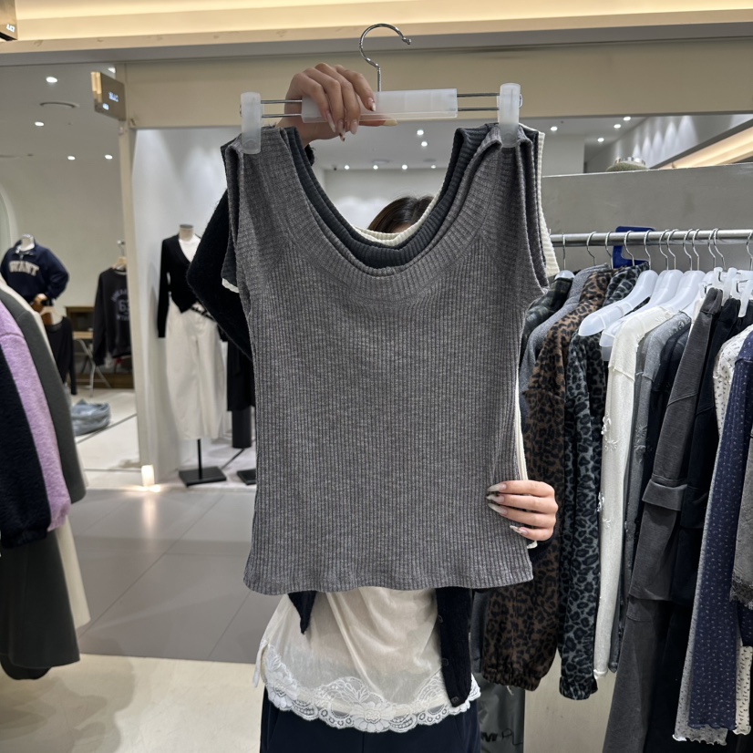 BENE韓國代購女士新品人氣推薦時尚真品熱賣休閑T恤圓領SHOP BENE_BeneT恤圖色3灰色
