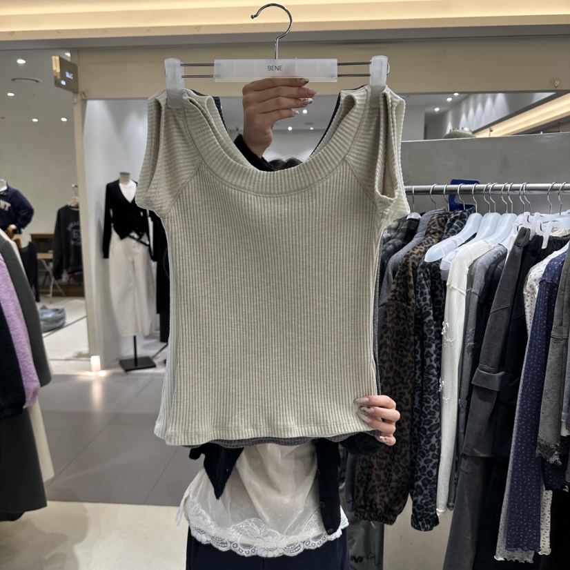 BENE韓國代購女士新品人氣推薦時尚真品熱賣休閑T恤圓領SHOP BENE_BeneT恤圖色4米色