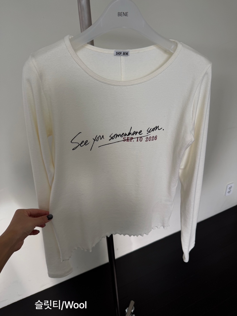 BENE韓國直郵女裝新款推薦熱賣真品時尚人氣休閑長袖T恤SHOP BENE_Bene長袖T恤圖色1
