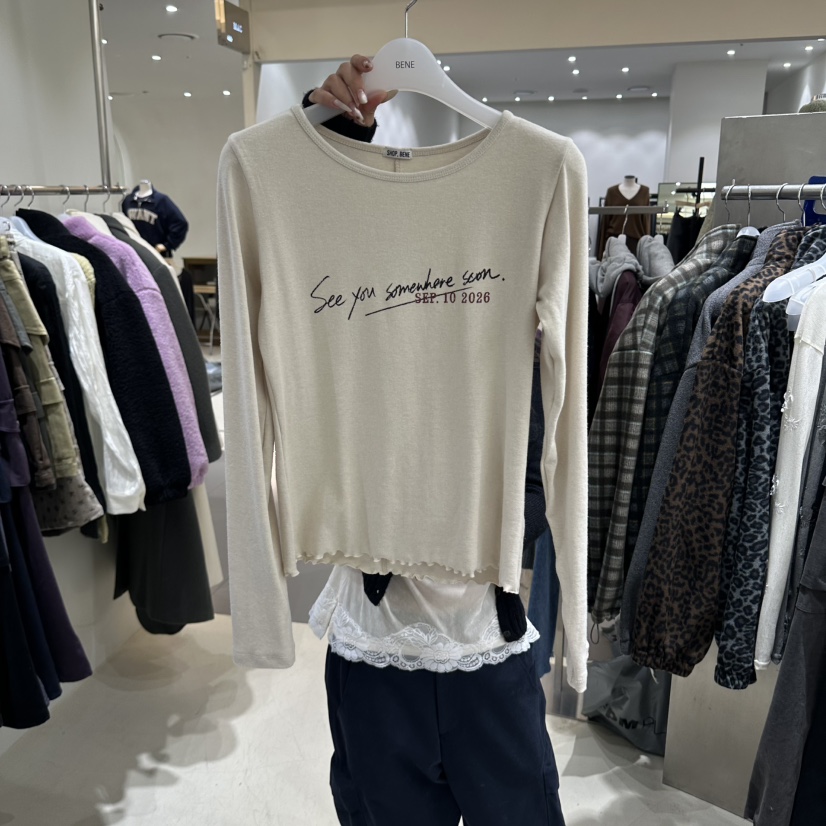 BENE韓國直郵女裝新款推薦熱賣真品時尚人氣休閑長袖T恤SHOP BENE_Bene長袖T恤圖色2