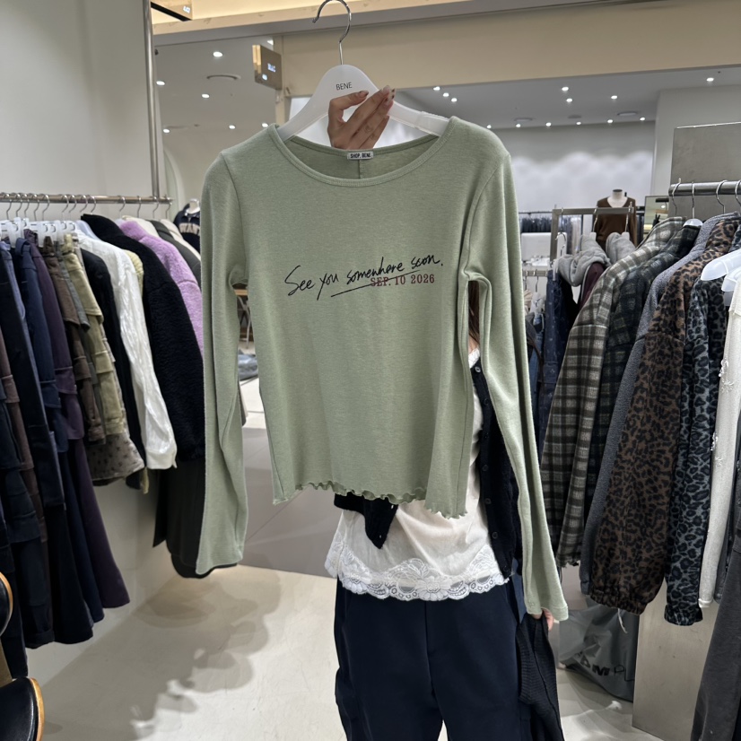 BENE韓國直郵女裝新款推薦熱賣真品時尚人氣休閑長袖T恤SHOP BENE_Bene長袖T恤圖色4
