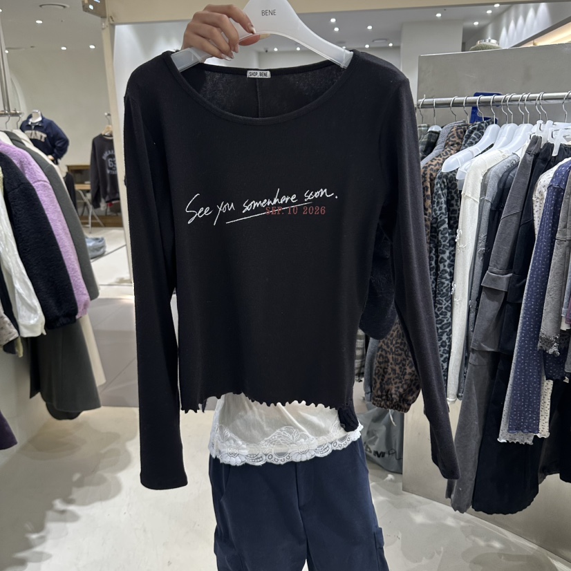 BENE韓國直郵女裝新款推薦熱賣真品時尚人氣休閑長袖T恤SHOP BENE_Bene長袖T恤圖色5