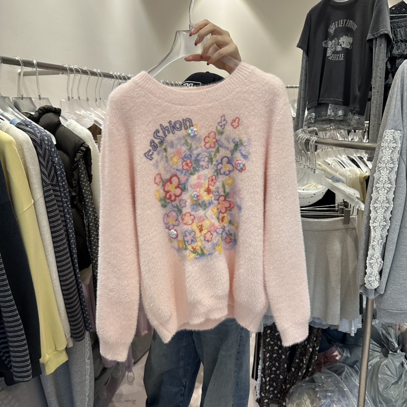 MIMME/LOOKK東大門實拍女裝新品真品推薦時尚熱賣毛衣花朵MIMME/LOOKK毛衣圖色1