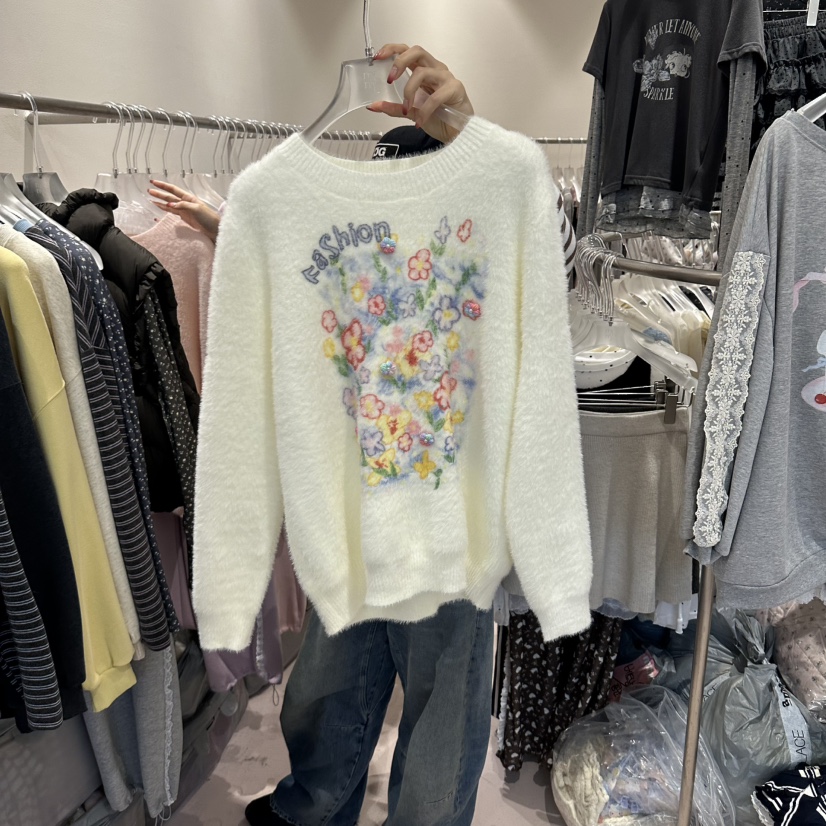 MIMME/LOOKK東大門實拍女裝新品真品推薦時尚熱賣毛衣花朵MIMME/LOOKK毛衣圖色2
