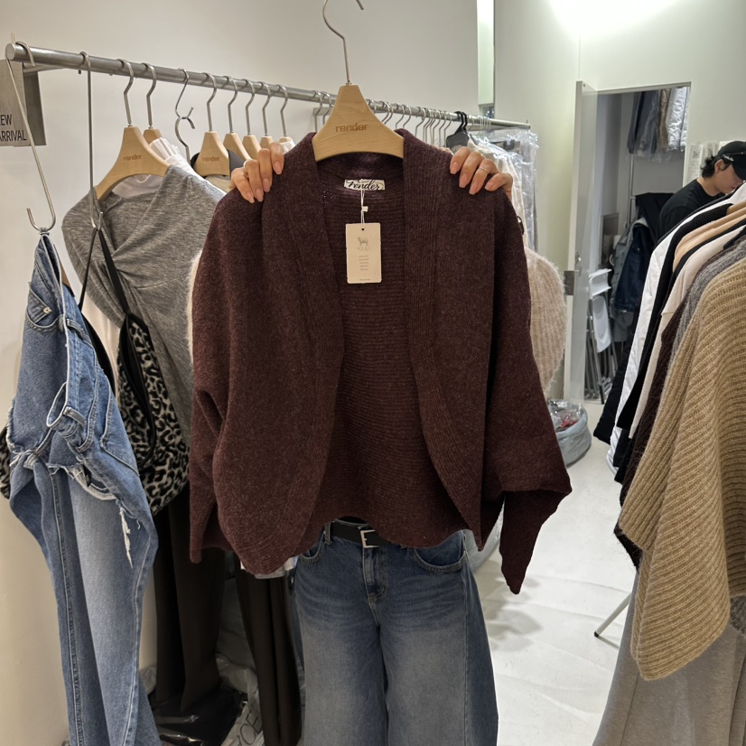 RENDER東大門直郵女裝新品真品休閑時尚人氣推薦開衫開衫RENDER開衫圖色2紅色
