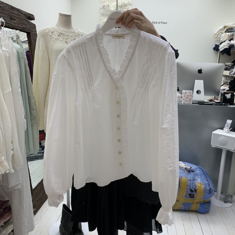 PARK OF PEACE韓國直郵女士新品人氣推薦時尚襯衫蕾絲衫PARK OF PEACE襯衫/蕾絲衫圖色1