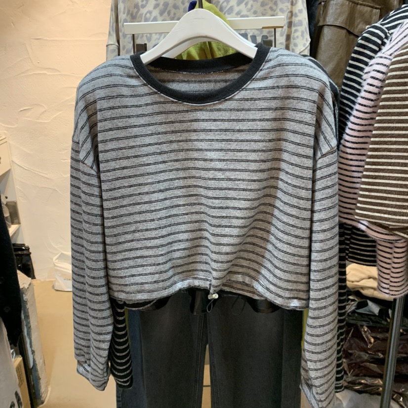 OZ東大門實拍女士新品人氣真品推薦時尚休閑熱賣長袖T恤OZ.ounce長袖T恤圖色2灰