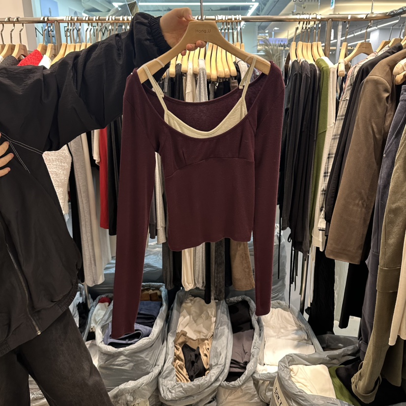 HONG.U韓國代購女裝新品熱賣推薦人氣真品休閑時尚長袖T恤HONG.U長袖T恤圖色1