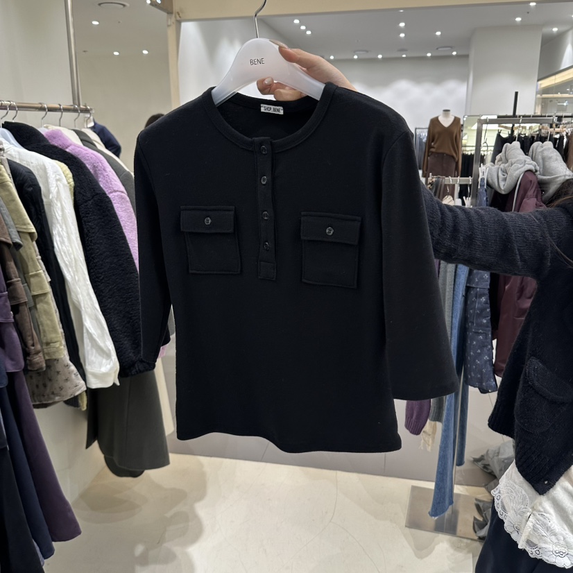 BENE韓國代購女士新品推薦人氣熱賣真品時尚休閑T恤褶邊SHOP BENE_BeneT恤圖色5