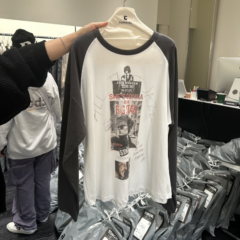 TOMGIRL東大門直郵女士新款熱賣休閑推薦真品時尚長袖T恤TOMGIRL長袖T恤圖色3墨色