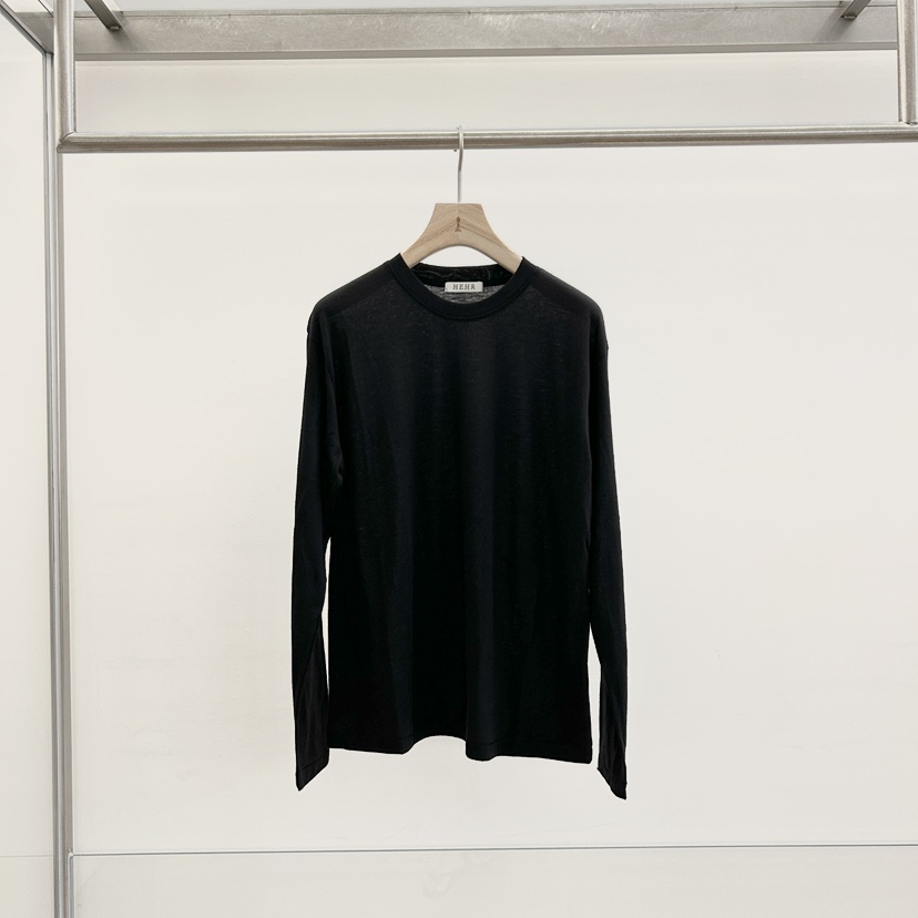 HEHR韓國直郵女裝新品真品人氣休閑推薦熱賣時尚長袖T恤圓領hehr-AUTOMNE長袖T恤圖色8黑色