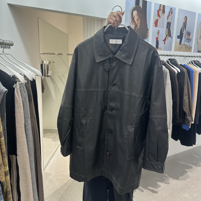 MARAN-P韓國直郵女裝新品休閑時尚熱賣真品皮衣復古皮革MARAN/GRMS皮衣圖色1
