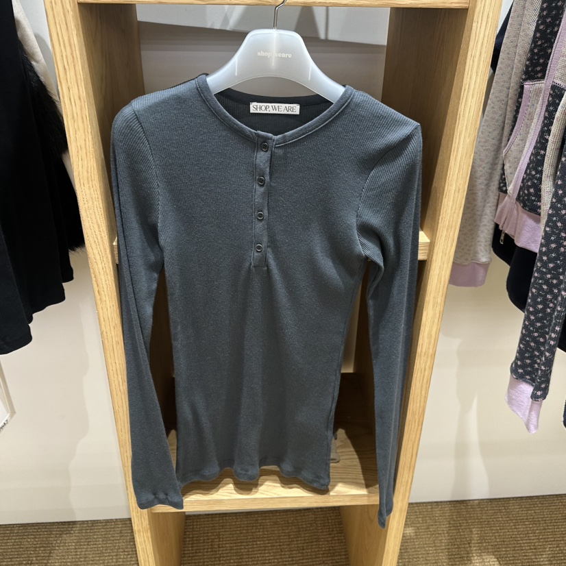 WE ARE/WELOVER韓國代購女士新品人氣時尚休閑熱賣長袖T恤SHOP_WE ARE長袖T恤圖色3墨色