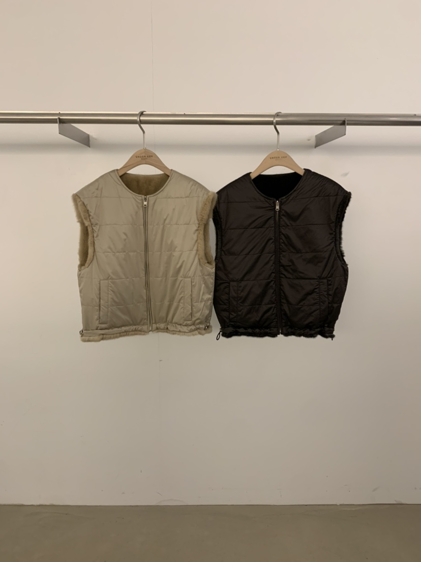 UNDER KEY東大門直郵女裝新品人氣熱賣真品馬甲兩面穿貂絨UNDER KEY馬甲