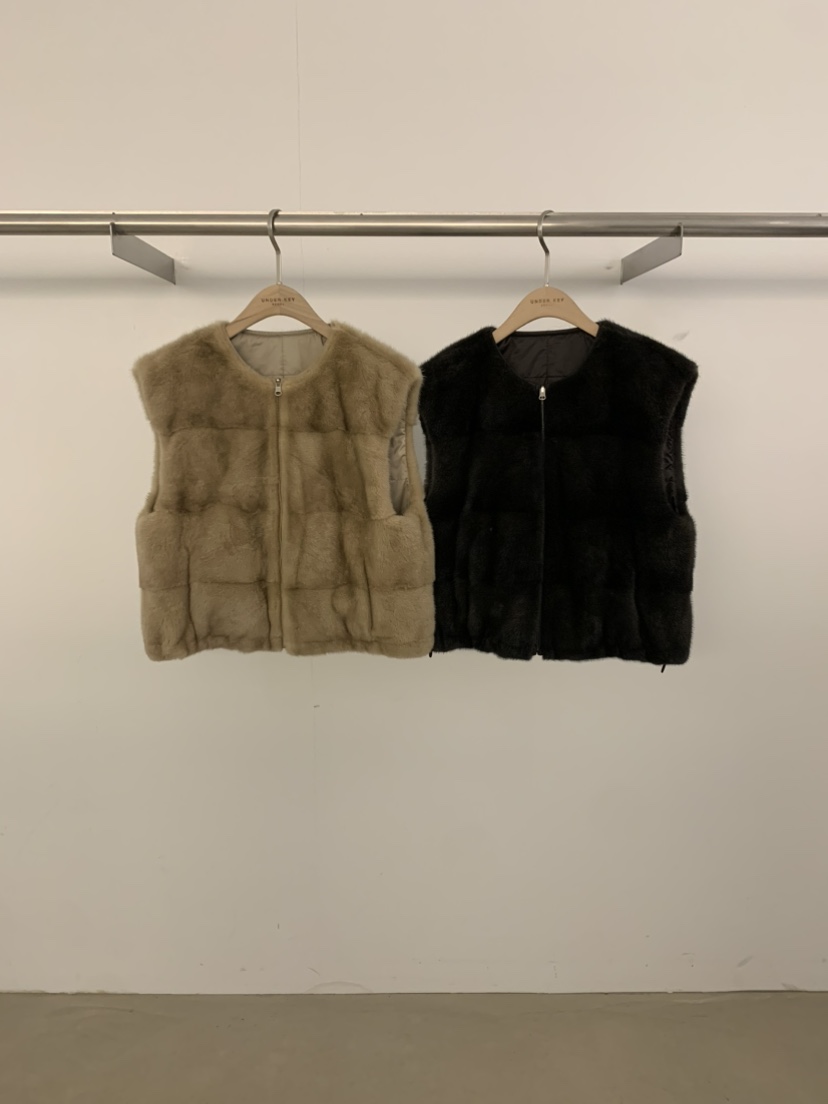 UNDER KEY東大門直郵女裝新品人氣熱賣真品馬甲兩面穿貂絨UNDER KEY馬甲