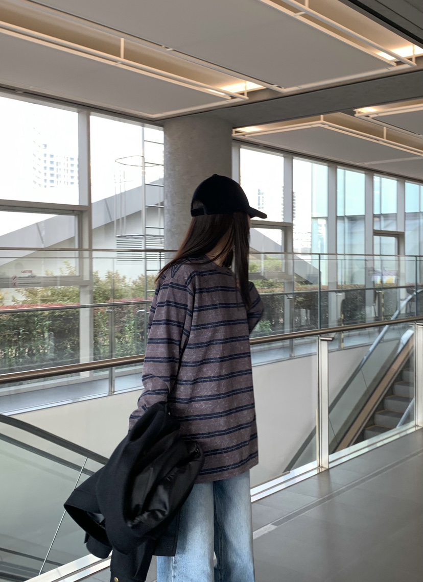 空東大門實拍女裝新品熱賣休閑推薦時尚真品人氣長袖T恤COURGETTE長袖T恤