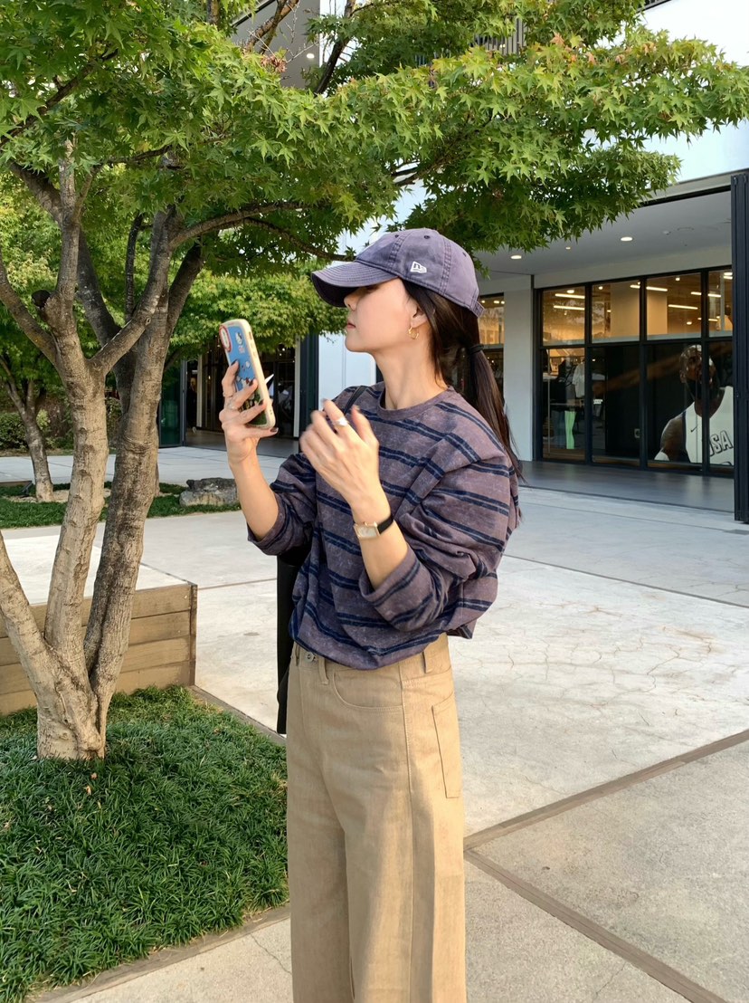 空東大門實拍女裝新品熱賣休閑推薦時尚真品人氣長袖T恤COURGETTE長袖T恤