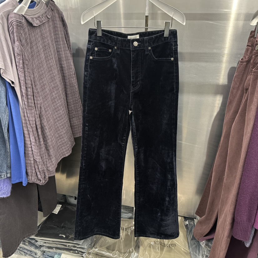 HELVETICA東大門直郵女裝新品真品人氣推薦休閑休閑褲天鵝絨HELVETICA休閑褲圖色2深藍色