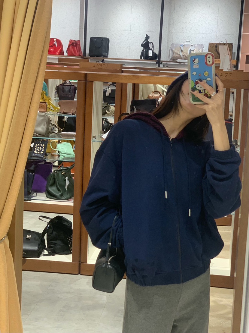 空東大門代購女裝新款時尚推薦休閑人氣熱賣衛衣拉鏈連帽衫COURGETTE衛衣