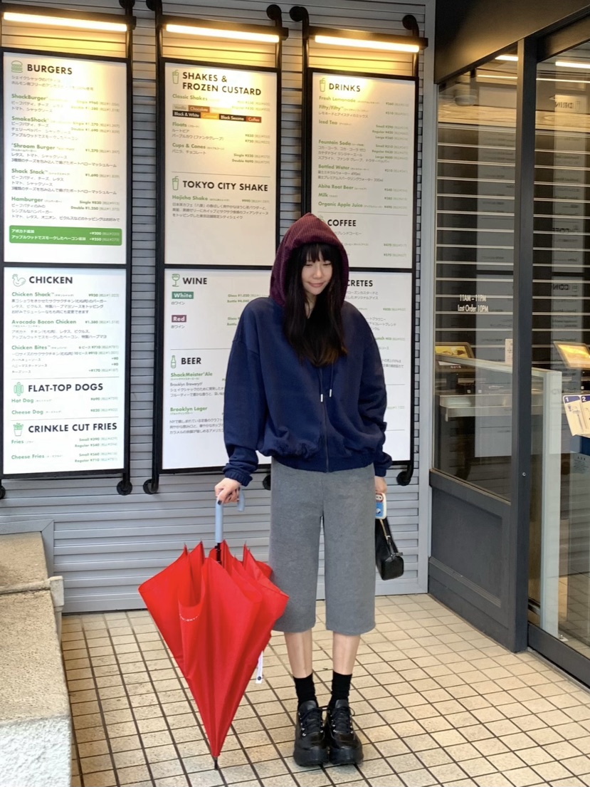 空東大門代購女裝新款時尚推薦休閑人氣熱賣衛衣拉鏈連帽衫COURGETTE衛衣