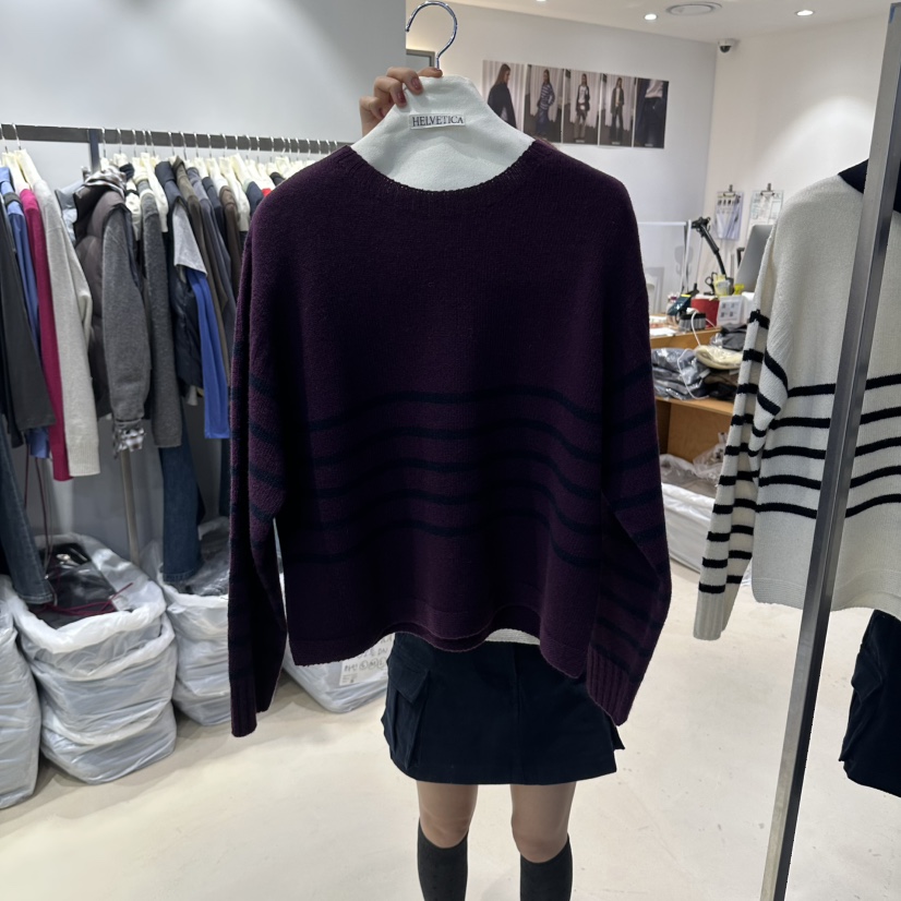HELVETICA PLUS東大門實拍女士新品熱賣休閑人氣時尚毛衣HELVETICA毛衣圖色2紫色
