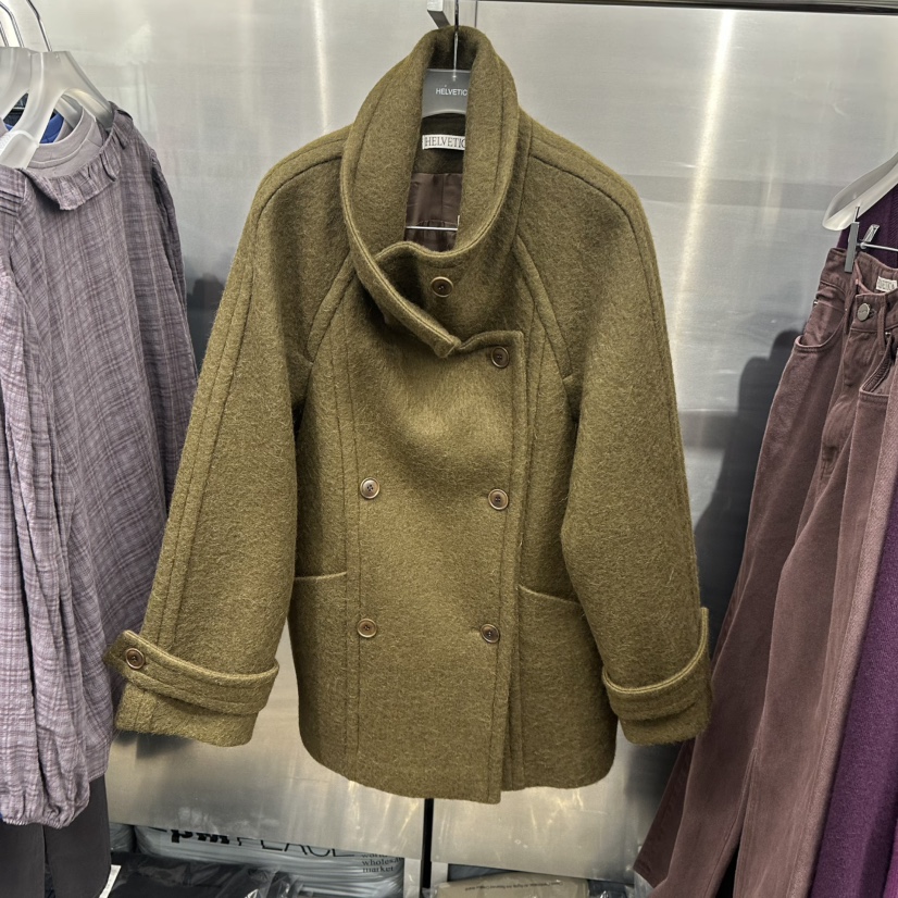 HELVETICA東大門直郵女裝新品休閑熱賣真品推薦短款大衣羊駝HELVETICA短款大衣圖色1