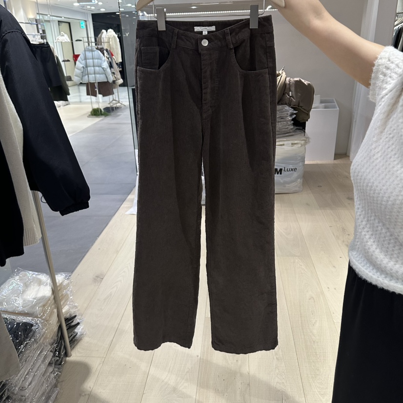 REHE東大門代購女士新品人氣真品推薦時尚熱賣休閑褲燈芯絨REHE休閑褲圖色2棕色