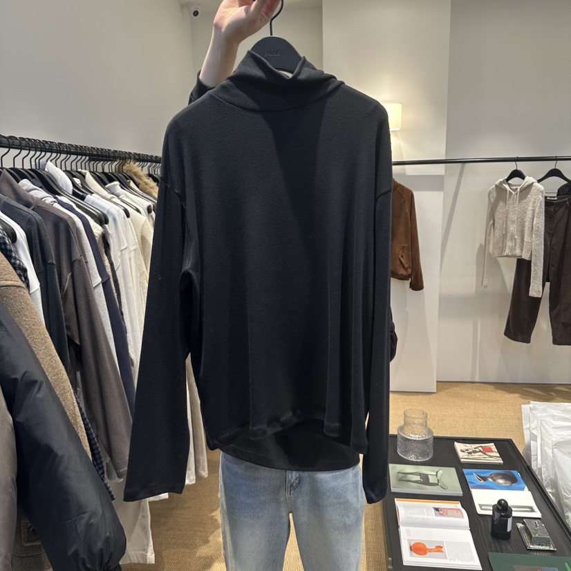 PAUSE韓國代購女士新品推薦時尚真品休閑熱賣人氣長袖T恤PAUSE長袖T恤圖色3黑色