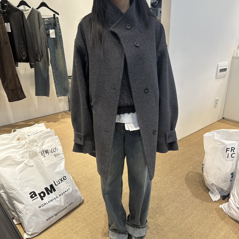 PAUSE東大門代購女士新款人氣推薦熱賣休閑時尚中長款大衣PAUSE中長款大衣圖色2