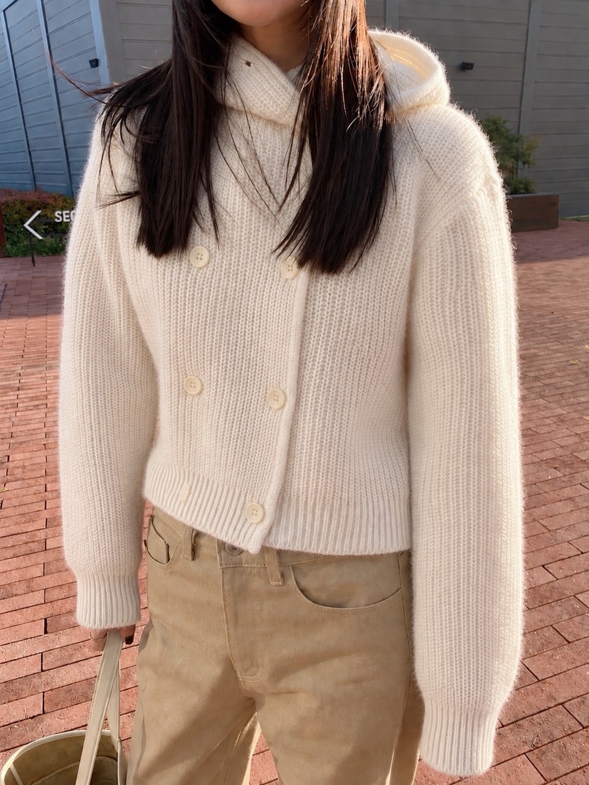 空韓國直郵女裝新款休閑推薦人氣時尚真品熱賣毛衣雙層連帽COURGETTE毛衣