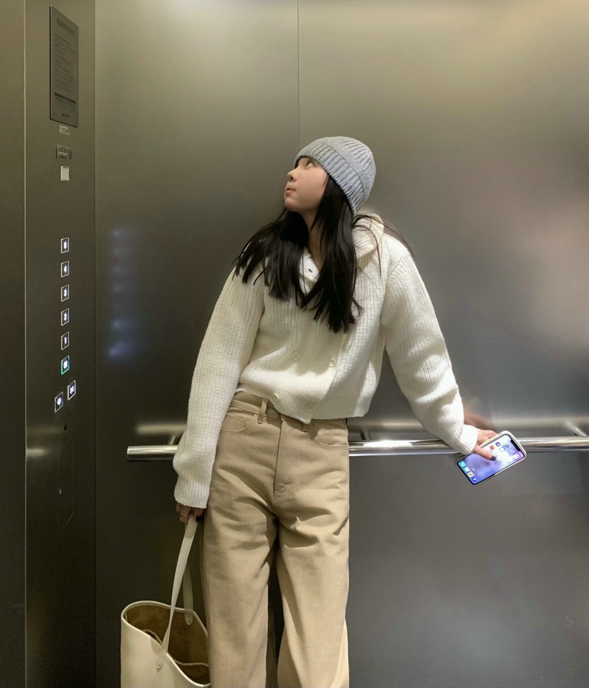 空韓國直郵女裝新款休閑推薦人氣時尚真品熱賣毛衣雙層連帽COURGETTE毛衣