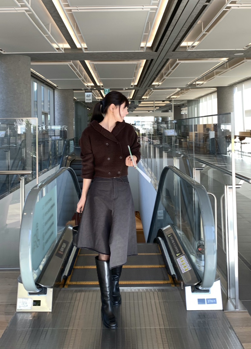 空韓國直郵女裝新款休閑推薦人氣時尚真品熱賣毛衣雙層連帽COURGETTE毛衣