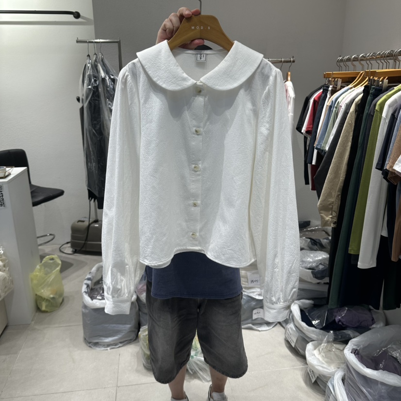 MODS-Q韓國直郵女裝新款熱賣休閑推薦真品襯衫蕾絲衫圓領MODS-Q襯衫/蕾絲衫圖色2