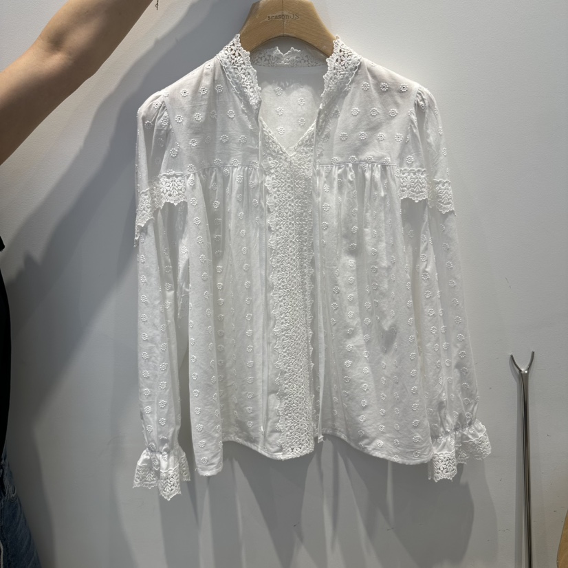 2AN.B韓國直郵女裝新品真品推薦時尚人氣襯衫蕾絲衫絲帶2AN.B襯衫/蕾絲衫圖色1白色
