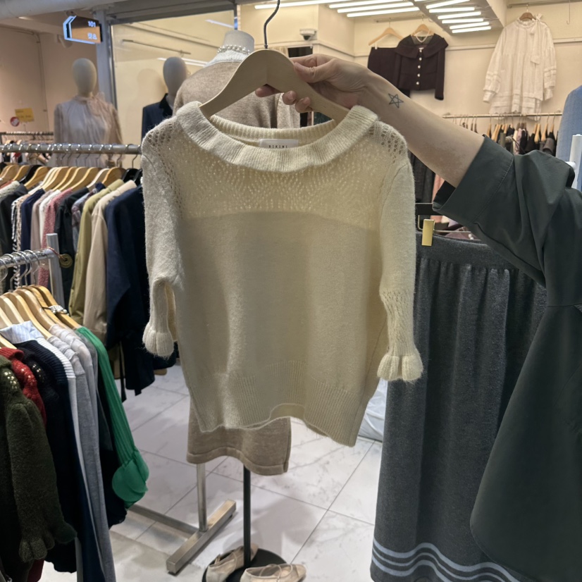 BIKINI東大門直郵女士新品時尚人氣真品休閑針織衫荷葉邊BIKINI針織衫圖色2