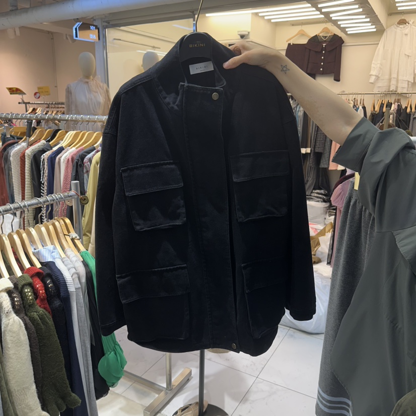 BIKINI東大門實拍女士新品真品時尚人氣熱賣推薦夾克復古BIKINI夾克圖色2黑色