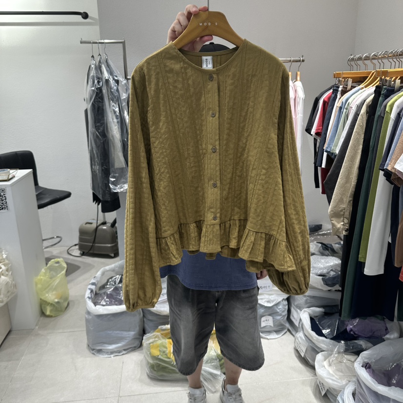 MODS-Q韓國直郵女士新款推薦熱賣人氣真品時尚襯衫蕾絲衫鵝MODS-Q襯衫/蕾絲衫圖色2