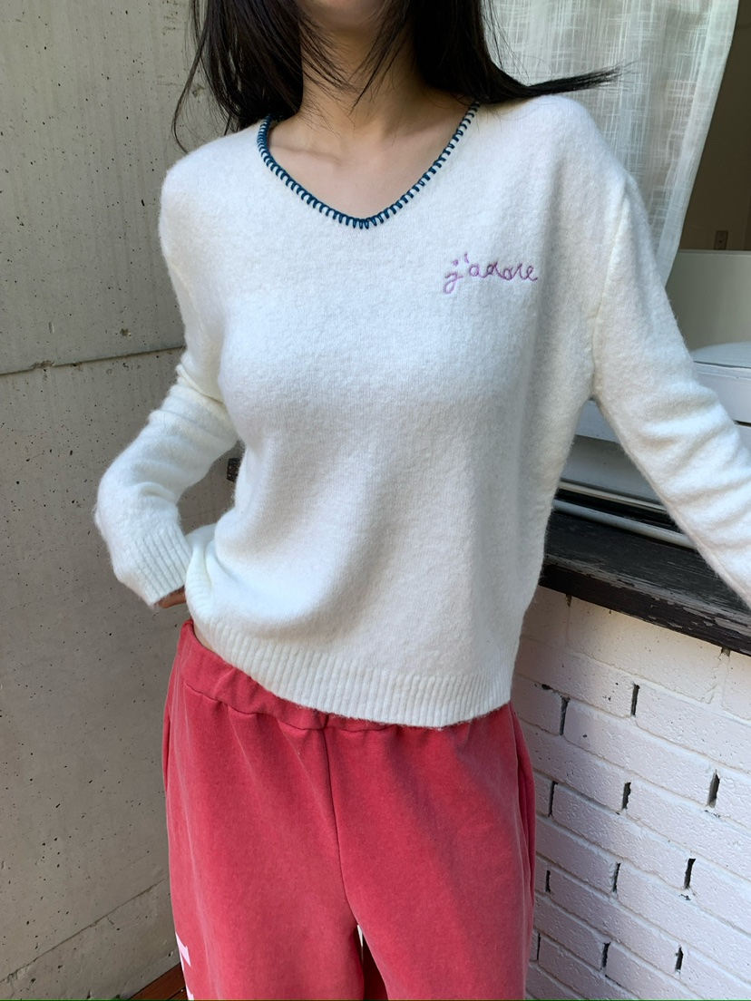 MAISONDEGLORY韓國代購女裝新品推薦真品休閑人氣針織衫V領Maison de glory針織衫圖色3