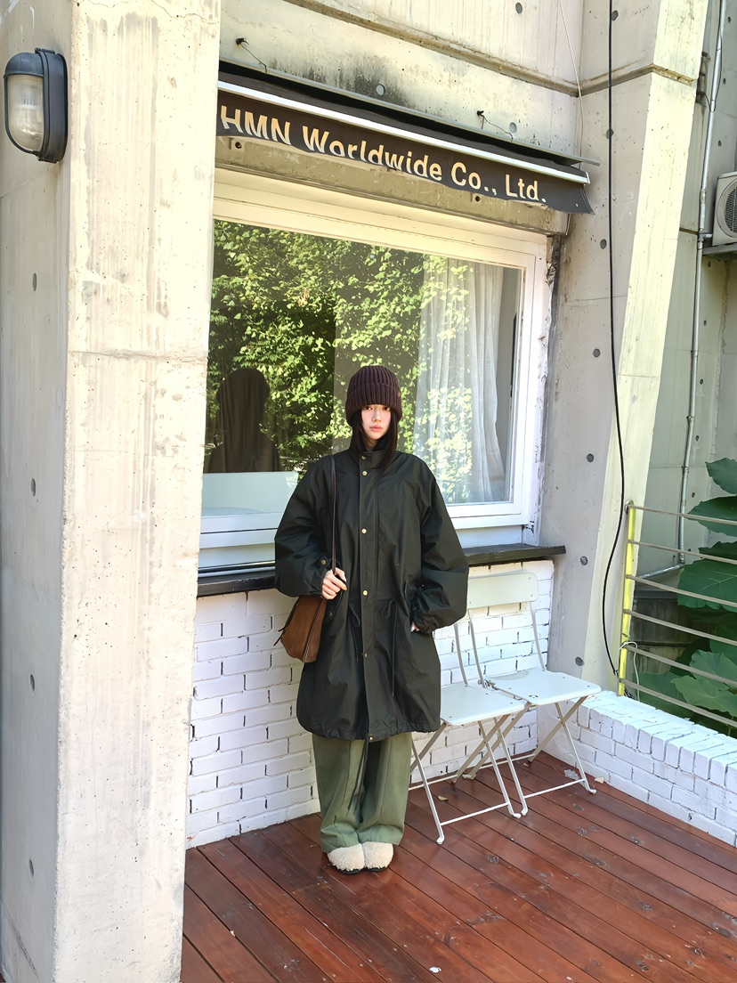 MAISONDEGLORY韓國直郵女裝新款真品時尚熱賣長款風衣絎縫Maison de glory長款風衣