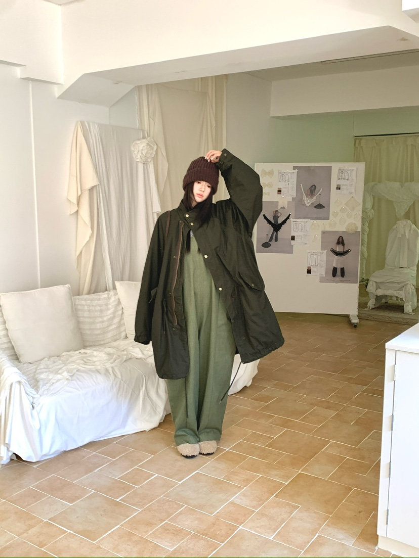 MAISONDEGLORY韓國直郵女裝新款真品時尚熱賣長款風衣絎縫Maison de glory長款風衣