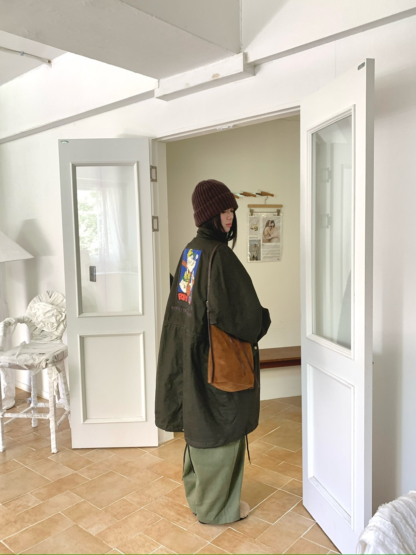 MAISONDEGLORY韓國直郵女裝新款真品時尚熱賣長款風衣絎縫Maison de glory長款風衣