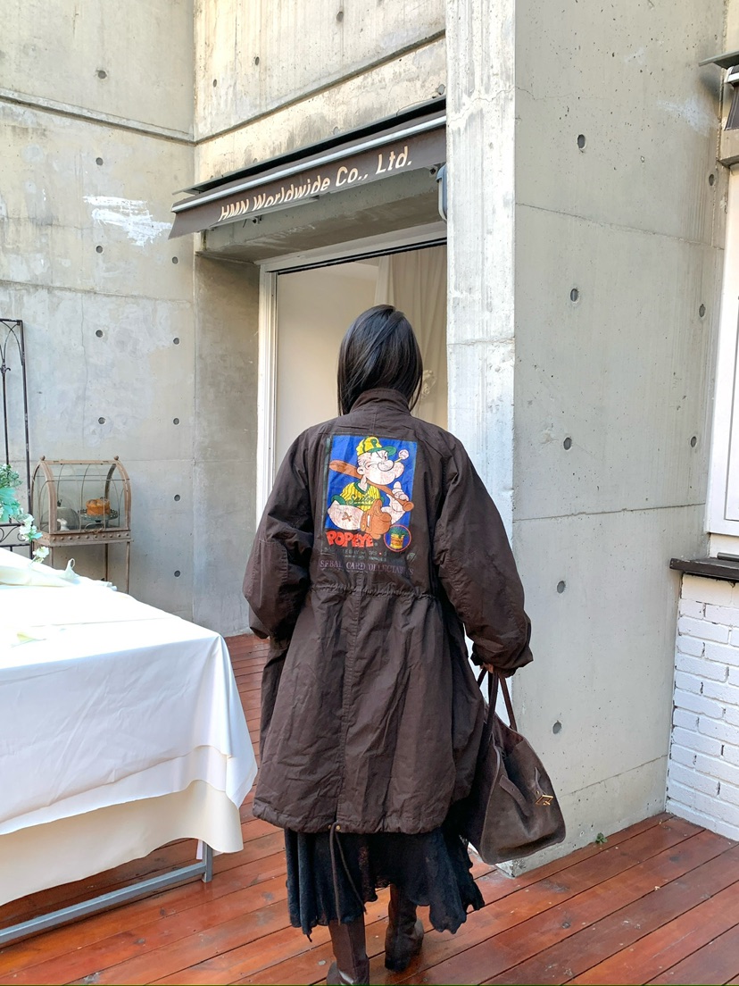 MAISONDEGLORY韓國直郵女裝新款真品時尚熱賣長款風衣絎縫Maison de glory長款風衣