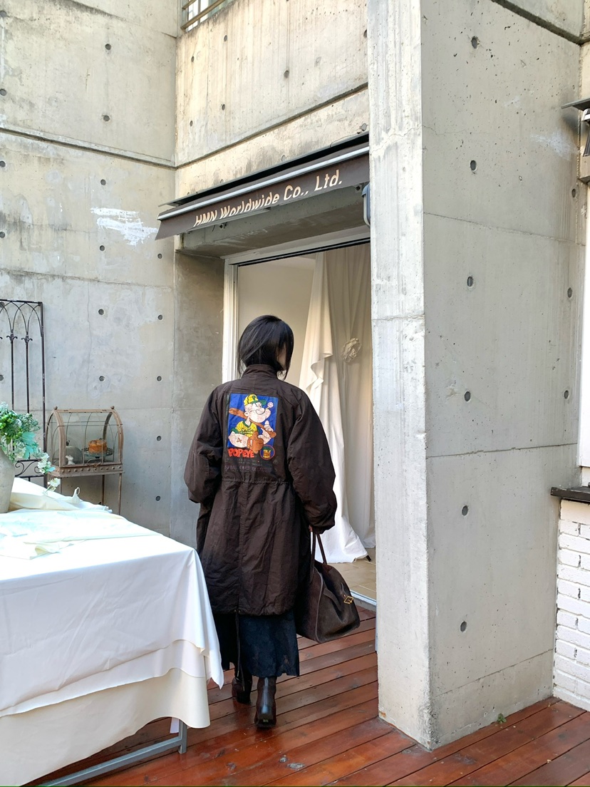 MAISONDEGLORY韓國直郵女裝新款真品時尚熱賣長款風衣絎縫Maison de glory長款風衣