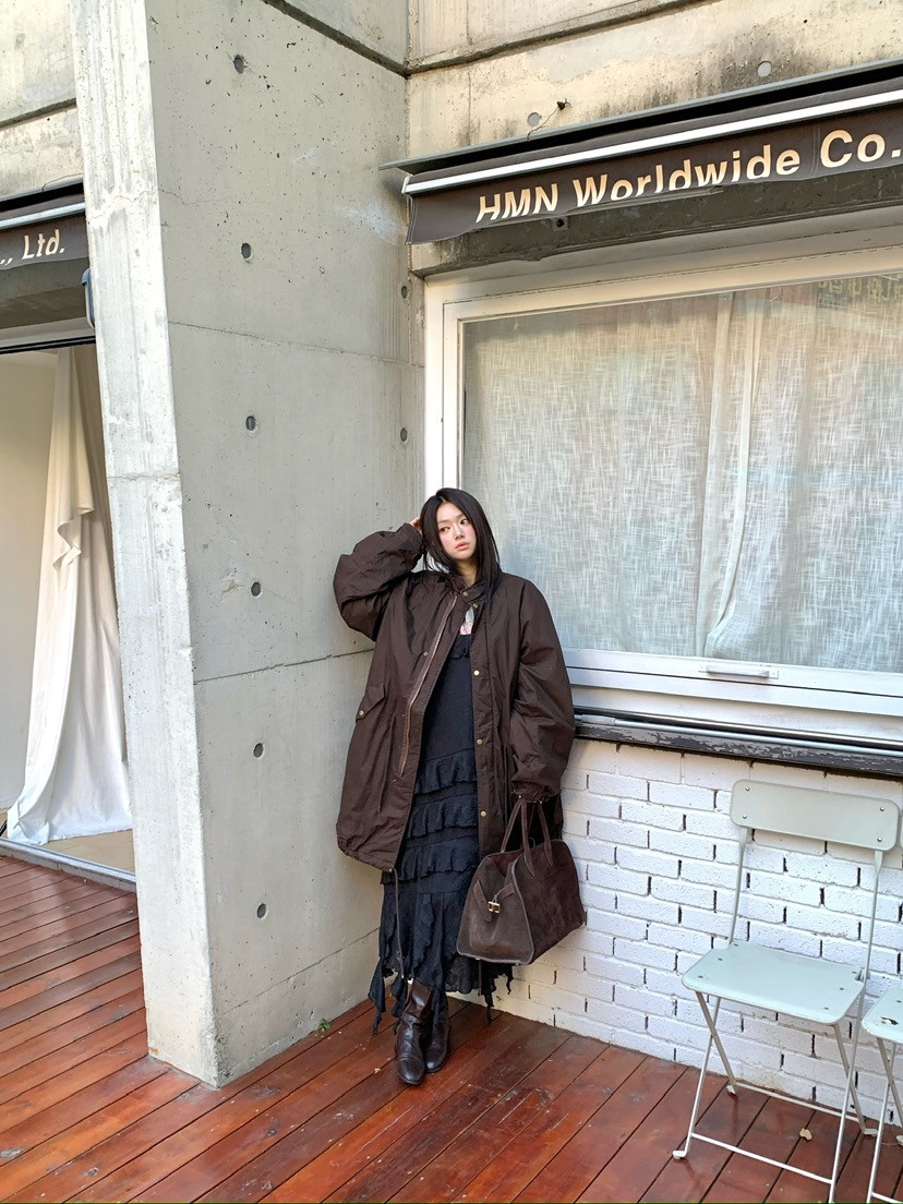 MAISONDEGLORY韓國直郵女裝新款真品時尚熱賣長款風衣絎縫Maison de glory長款風衣